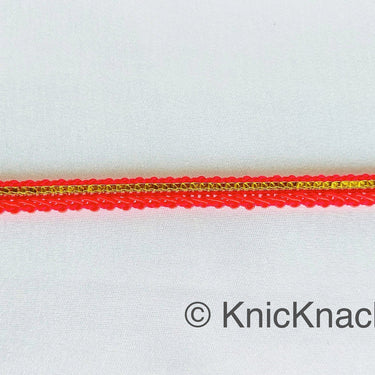 Red And Gold Gimp Trim, Approx. 8mm wide, Upholstery Trim